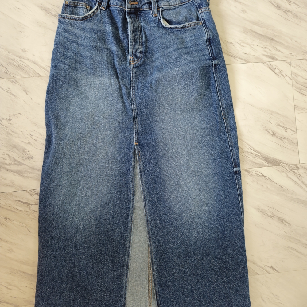 Zara Blue Denim Maxi Skirt and Vest Set ZARA - Picture 12 of 14